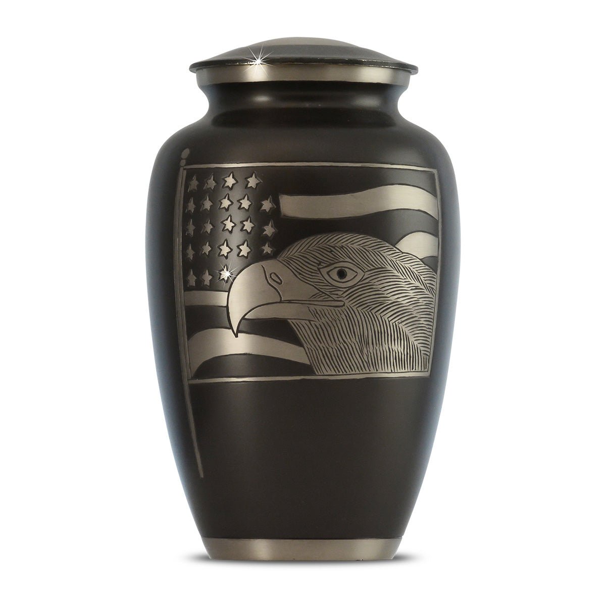 Timeless Eagle & Flag Brass Urn - Cremation Urns (view 1 of 5) | Royal Caskets and Urns
