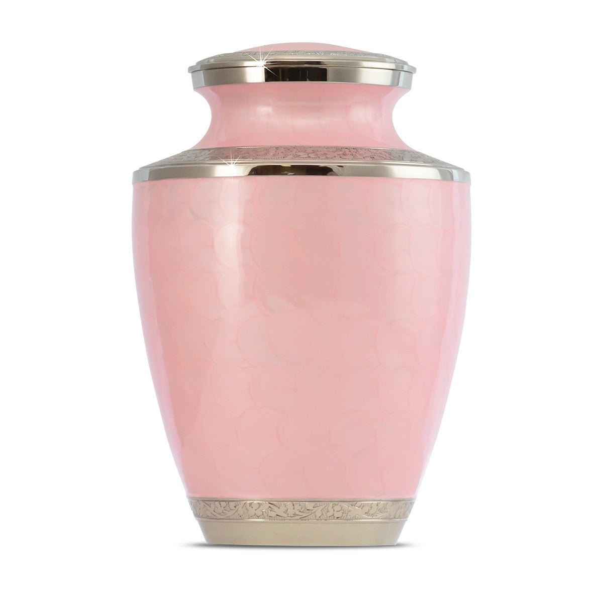 Pink Floral Adult Brass Urn - Cremation Urns (view 1 of 5) | Royal Caskets and Urns