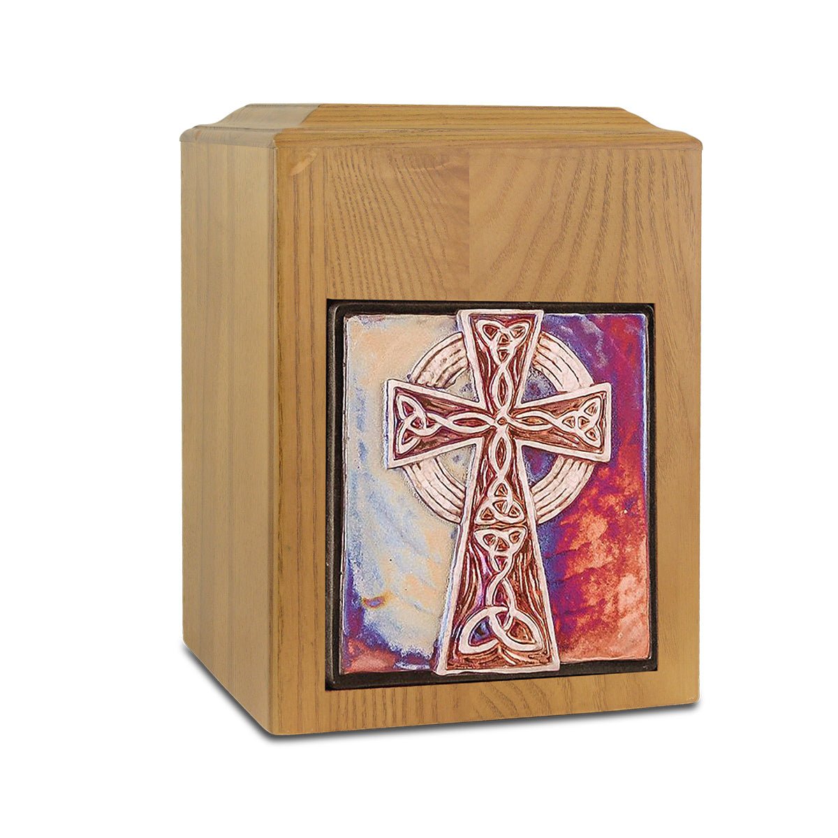 Raku Wood Cross Cremation Urn - Religious Urns (view 1 of 2) | Royal Caskets and Urns
