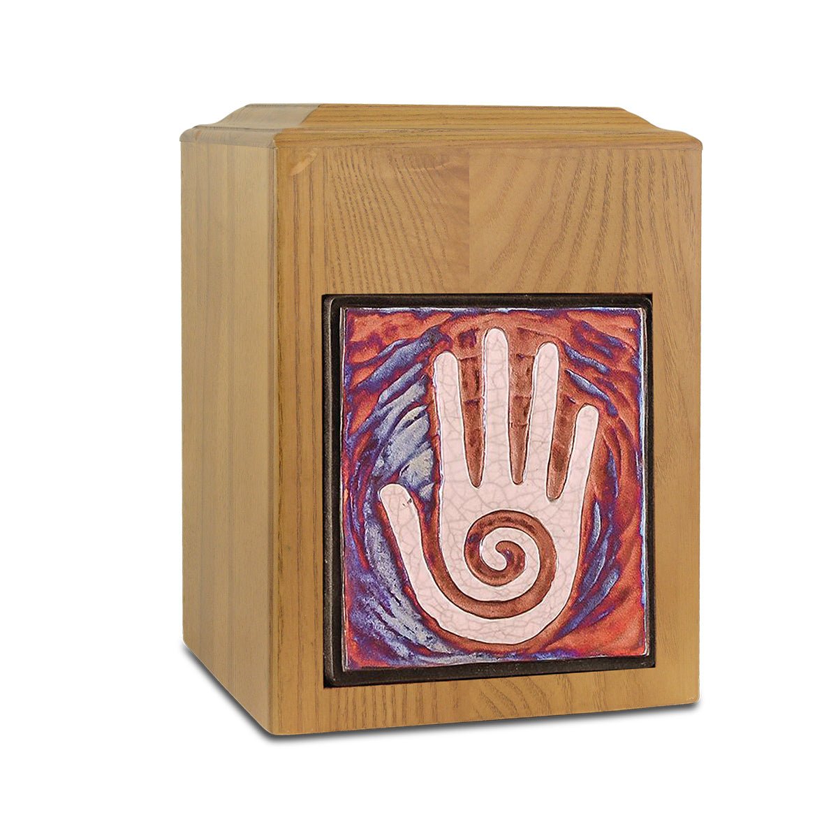Raku Wood Hand Cremation Urn - Wood Urns (view 1 of 2) | Royal Caskets and Urns