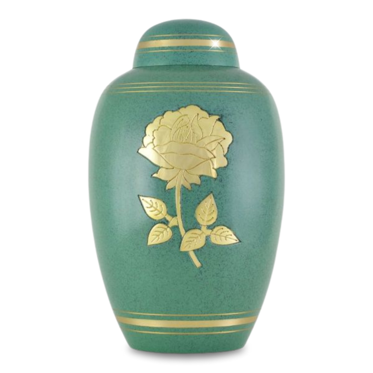 Green Golden Rose Urn - Cremation Urns (view 1 of 5) | Royal Caskets and Urns