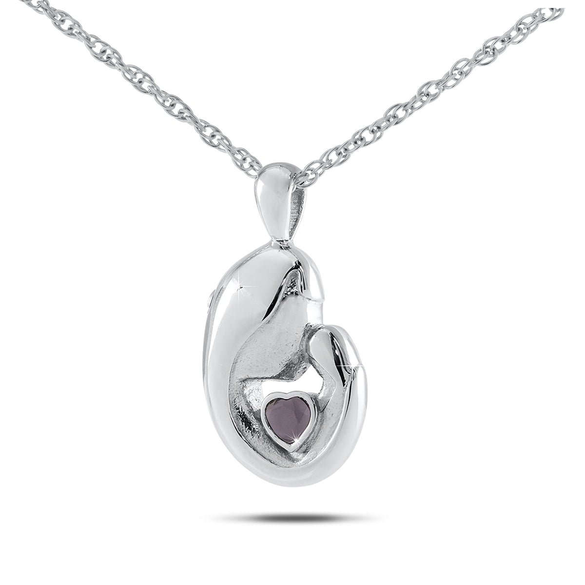 February w/ Amethyst Stainless Steel Keepsake - Cremation Urns (view 1 of 3) | Royal Caskets and Urns
