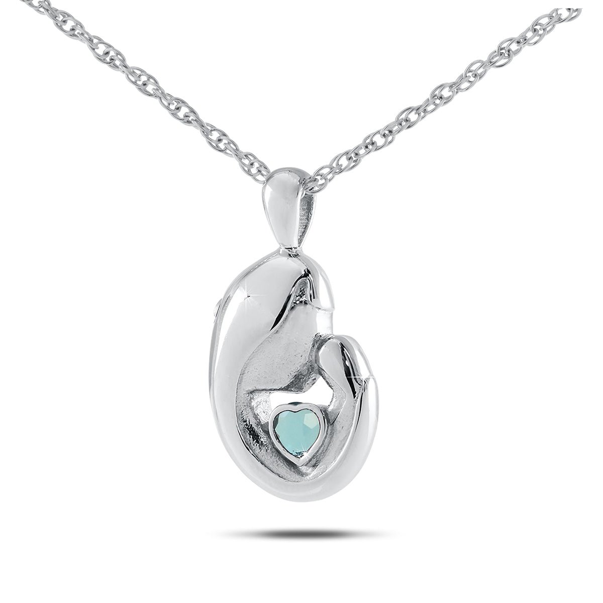 March w/ Aquamarine Stainless Steel Keepsake - Cremation Urns (view 1 of 3) | Royal Caskets and Urns
