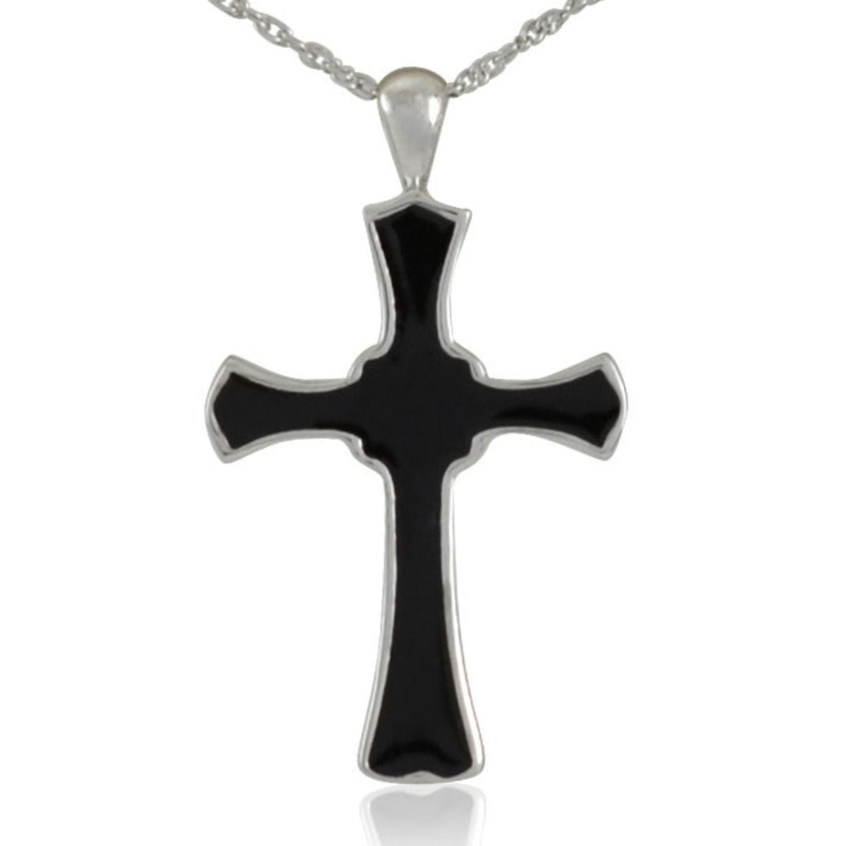 Mens Black Cross Keepsake Pendant - Religious Urns (view 1 of 4) | Royal Caskets and Urns