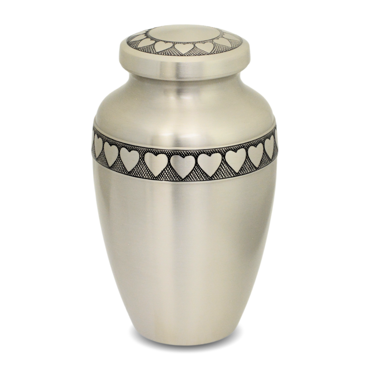 Heart's Ring Brass Urn – Pewter Finish - Cremation Urns (view 1 of 7) | Royal Caskets and Urns