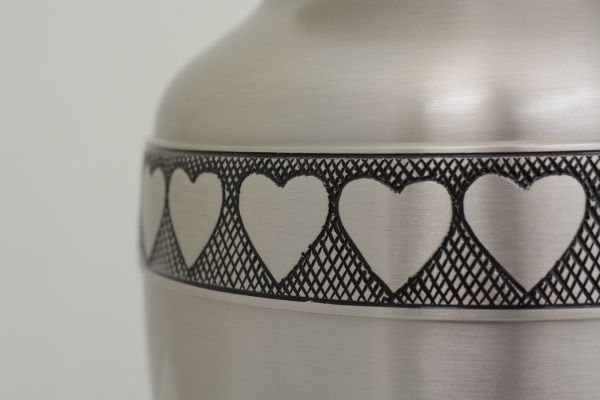Heart's Ring Brass Urn – Pewter Finish - Cremation Urns (view 3 of 7) | Royal Caskets and Urns