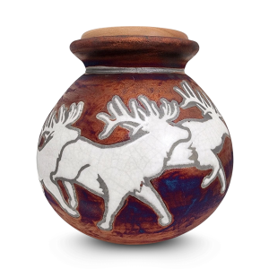 Thundering Moose Raku - Ceramic Urns (view 2 of 3) | Royal Caskets and Urns